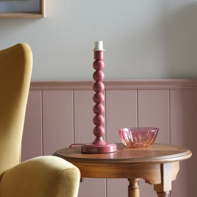 Endon 111282 Higgledy Table Lamp Base In Gloss Pink Clay Paint