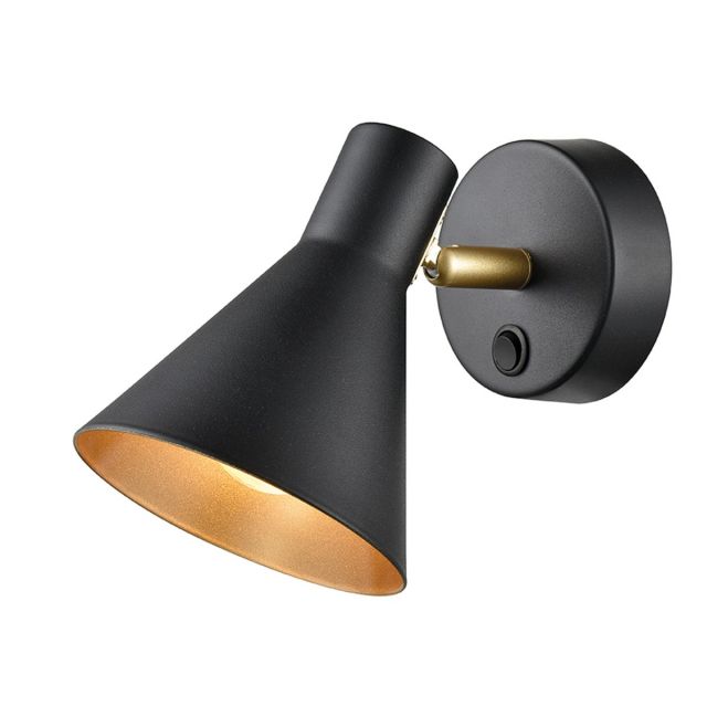 Expose 1 Light Wall Light In Black And Gold Finish F2444-1