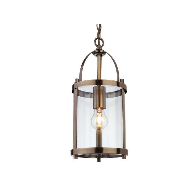 Firstlight 8300AB Imperial 1 Light Antique Brass Round Hanging Hall Lantern 