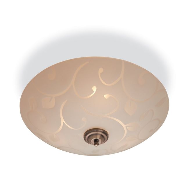 Firstlight 8317 Sadie 3 Light Flush Ceiling Light with Patterned Glass