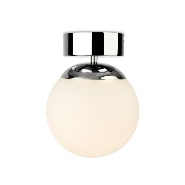 Firstlight 2874CH Brook LED Flush Ceiling Light In Chrome Finish With Opal Glass IP44