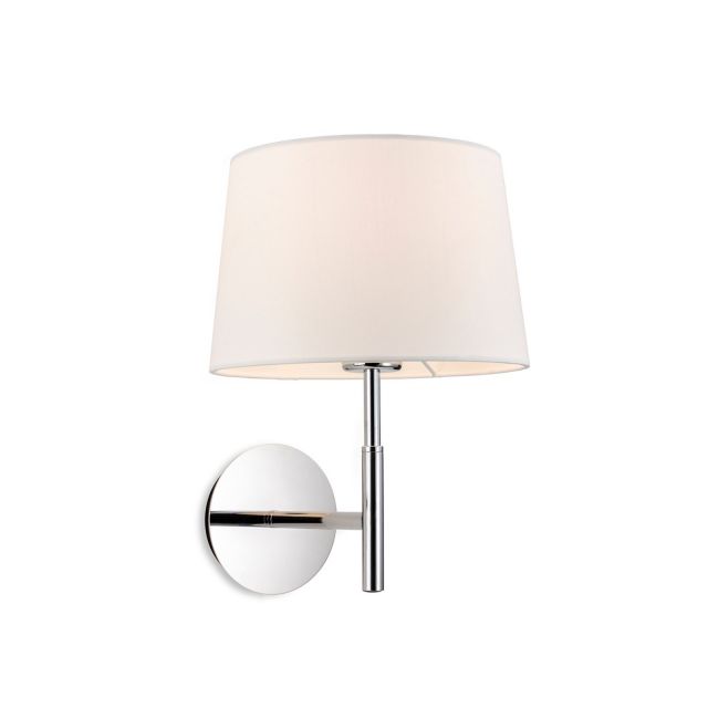 Firstlight 2879CH Seymour 1 Light Switched Wall Light In Chrome Finish With Cream Shade