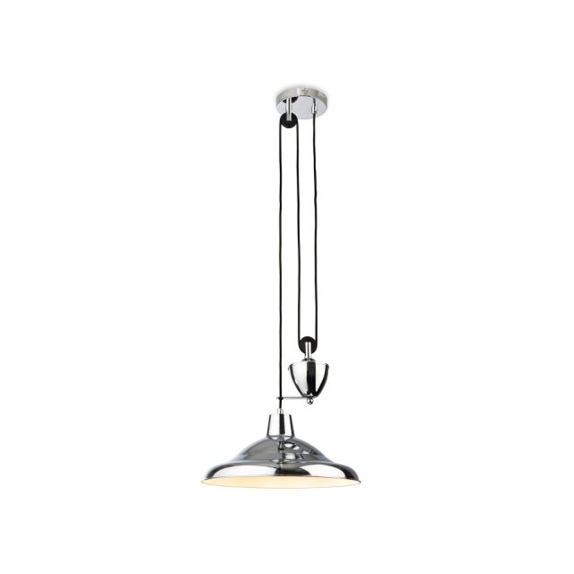Firstlight 2928CH Suffolk 1 Light Rise And Fall Ceiling Pendant Light In Chrome Finish