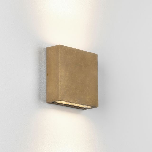 Astro 1331013 Elis Twin LED Outdoor Wall Light In Solid Brass Finish IP54