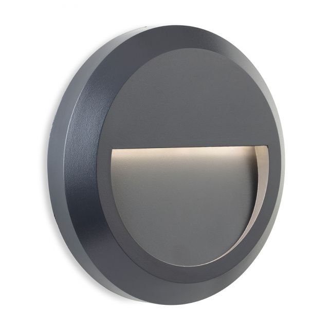 Firstlight 3839GP Enzo LED Resin Outdoor Wall And Step Light In Graphite - Round IP65