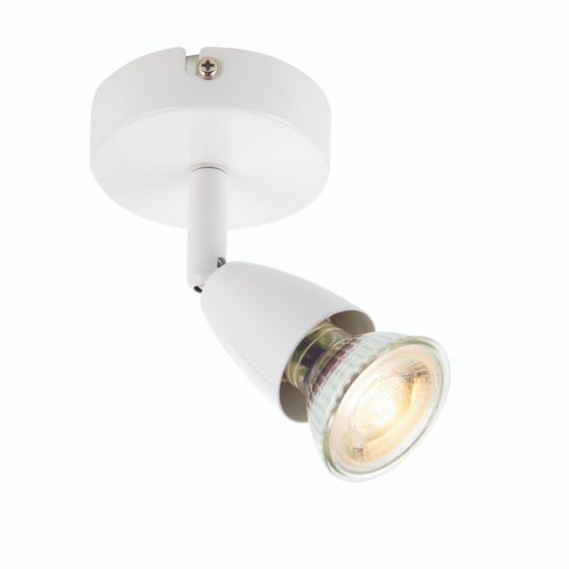 Saxby Lighting 43281 Amalfi Single Spotlight In Gloss White Paint Finish