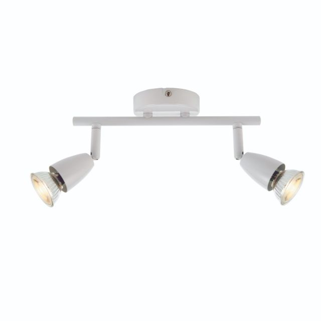Saxby Lighting 43282 Amalfi 2 Light Bar Spotlight In Gloss White Finish