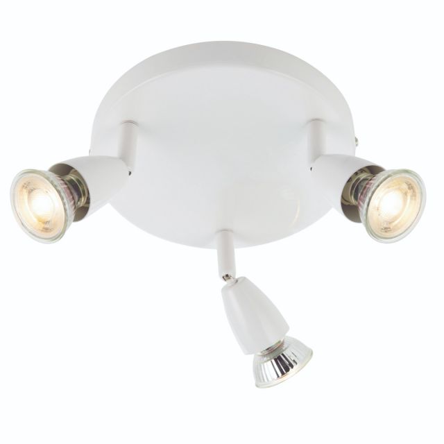 Saxby Lighting 43283 Amalfi 3 Light Plate Ceiling Spotlight In Gloss White Finish