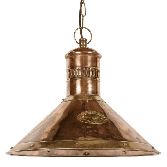 Deck 449 Traditional Solid Copper and Brass Ceiling Pendant
