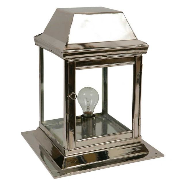 Strathmore N464 Solid Brass Nickel Plated Exterior Gate Lantern
