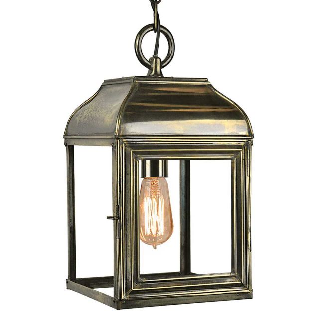 505 Small Solid Brass Hemmingway 1 Light Hanging Lantern
