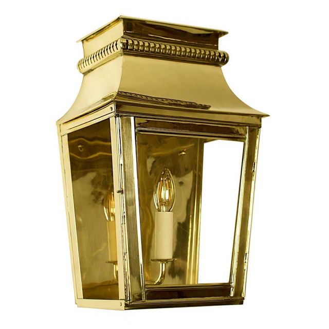 513PBUL Parisienne Small Passage Lantern In Unlaquered Brass - H: 435mm