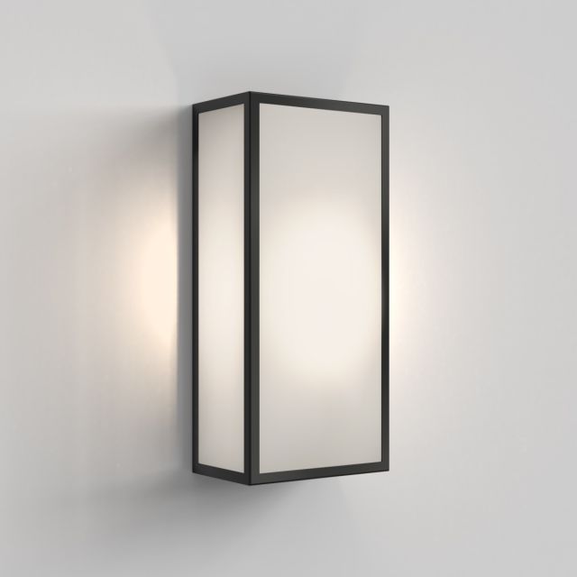 Astro 1183030 Messina 160 II Outdoor Wall Light In Textured Black With Frosted Glass IP44