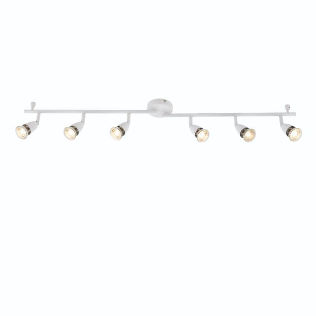 Saxby Lighting 61002 Amalfi 6 Light Bar Ceiling Spotlight In Gloss White Finish