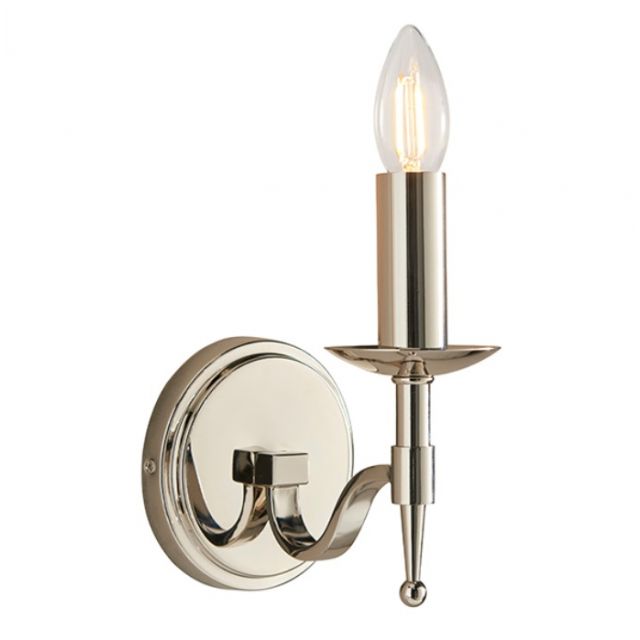 Interiors 1900 CA1W1N Stanford Nickel 1 Light Wall Light In Nickel - Fitting Only
