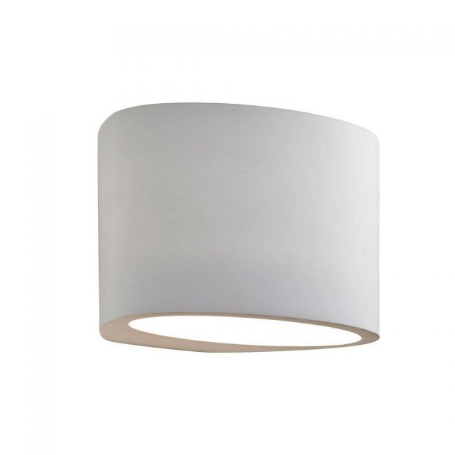 Searchlight 8721 Gypsum 1 Light Oval Wall Light In Plaster Which Is Paintable