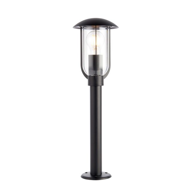 Endon 96923 Quinn Outdoor Post Light In Textured Black Finish With Clear Glass IP44