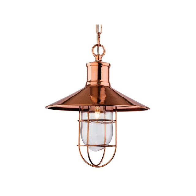Firstlight 2306CP Crescent 1 Light Hanging Ceiling Lantern in Copper