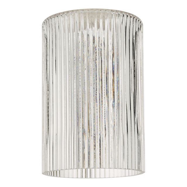 Dar Lighting Easy Fit Cylinder Clear Ribbed Glass Shade ACC869