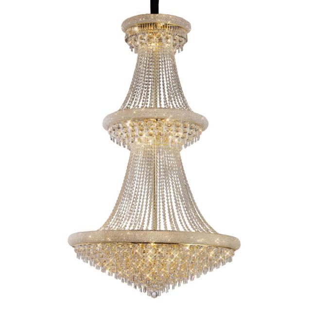 Diyas IL32115 Alexandra Crystal Ceiling Pendant in French Gold