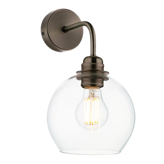David Hunt Lighting APO0775C APOLLO Single Wall Light In Antique Brass Finish With Clear Glass