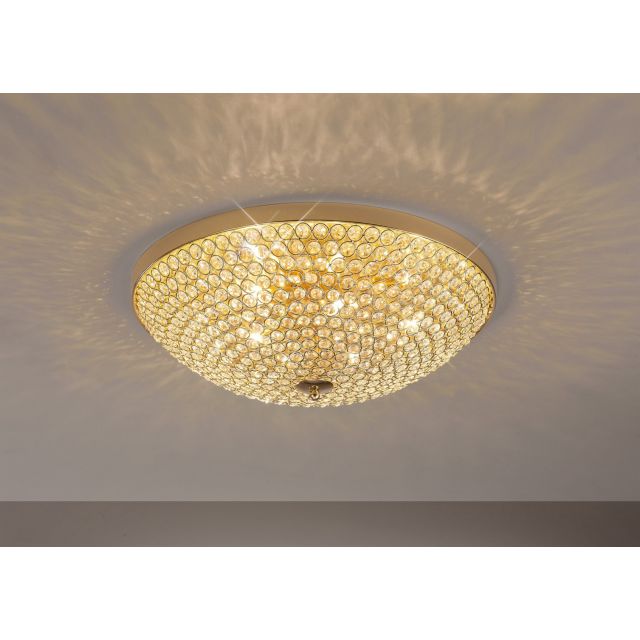 IL30757 Ava 6 Light French Gold & Crystal Ceiling Light