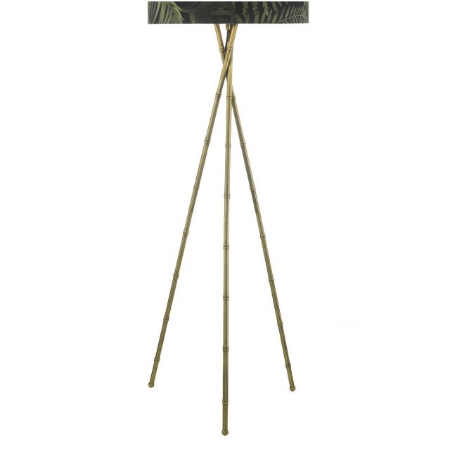 Dar Lighting Bamboo Floor Lamp In Antique Brass Base Only