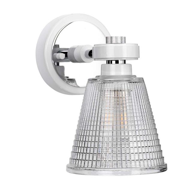 Gunnislake 1 Light Bathroom Wall Light In White and Polished Chrome BATH-GUNNIS1-WPC