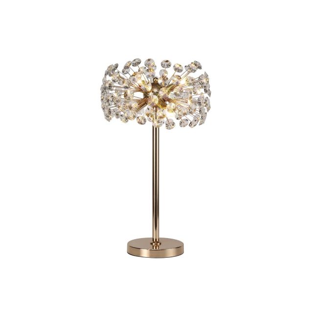 Fusion 6 Light Crystal Table Lamp in French Gold Finish