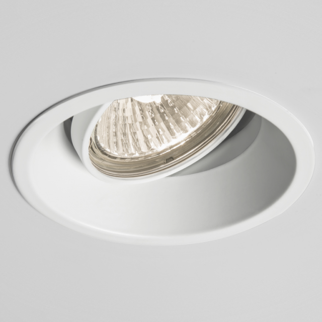Astro 1249008 Minima One Light Round Recessed Adjustable Ceiling Spotlight In White - Dia: 92mm