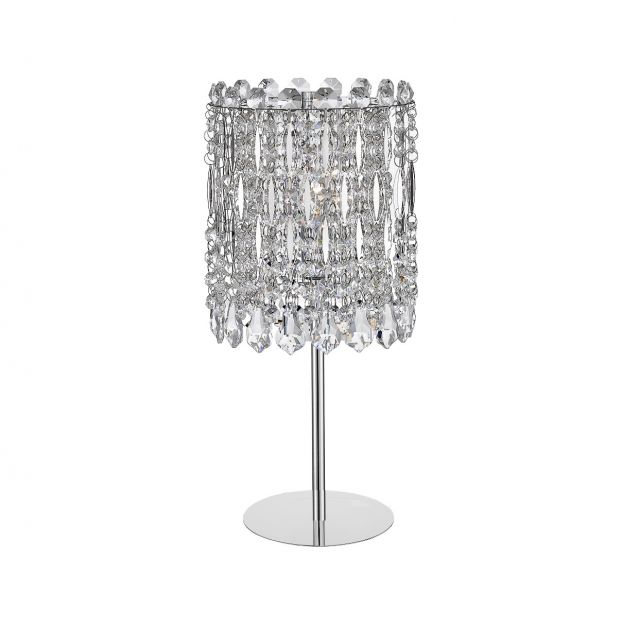 Impex Agathe Crystal Table Lamp In Polished Chrome Finish