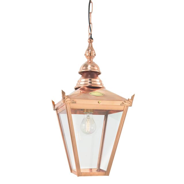 Norlys CS8-COPPER Chelsea Hanging Lantern Copper with Clear Lens