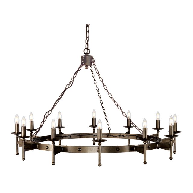 CW12 Cromwell 12 Light Wrought Iron Chandelier