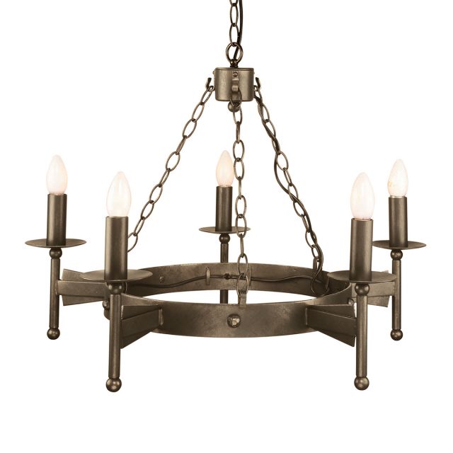 Elstead CW5 Cromwell wrought iron 5 light Ceiling Light