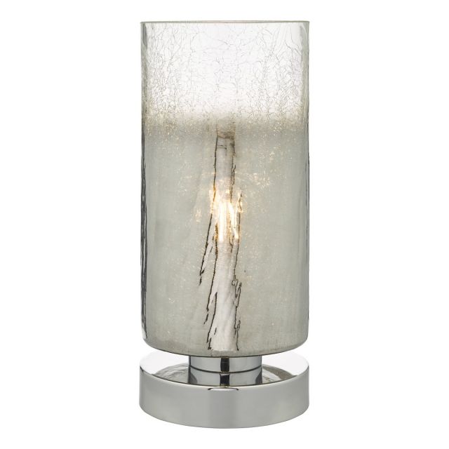Dar Lighting Deena Crackle Glass Touch Table Lamp With Mirror Ombre Effect