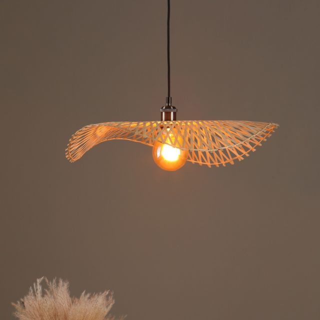 Dar Lighting Deja Easy Fit Natural Rattan Ceiling Pendant Shade DEJ6529