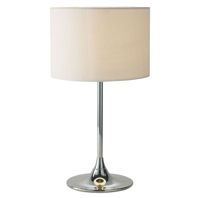 Dar DEL4250 Delta Polished Chrome Table lamp with Shade