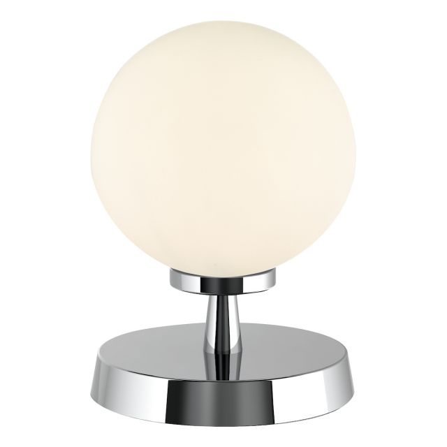 Dar Lighting ESB4150-02 Esben Touch Table Lamp In Polished Chrome With Opal Glass