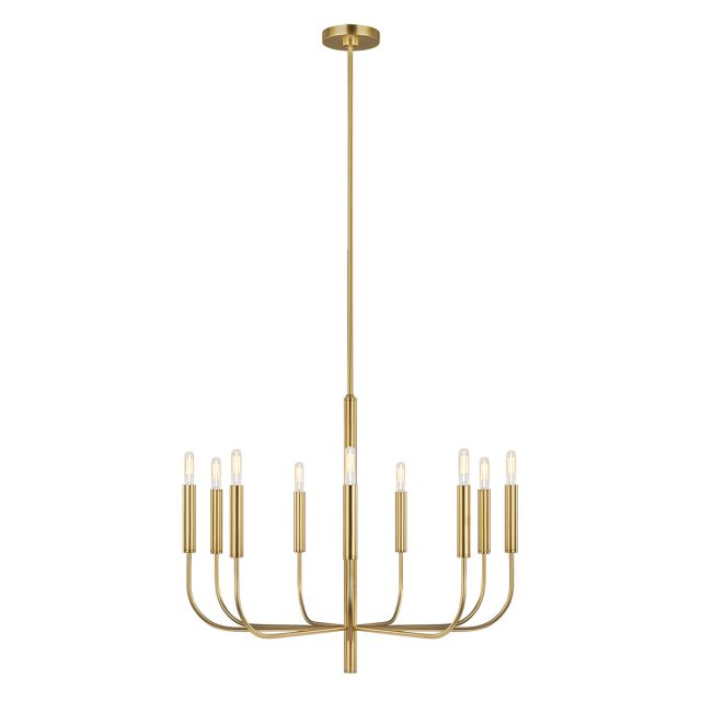 FE-BRIANNA9-BB Brianna 9 Light Chandelier In Burnished Brass - Fitting Only