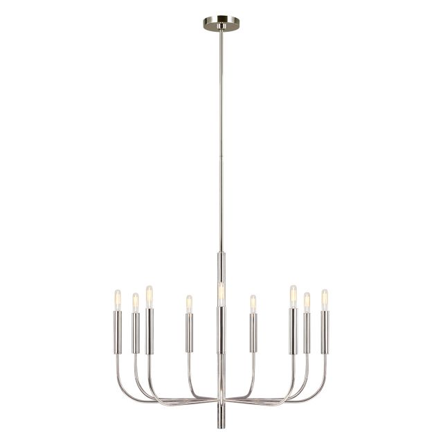 FE-BRIANNA9-PN Brianna 9 Light Chandelier In Polished Nickel - Fitting Only