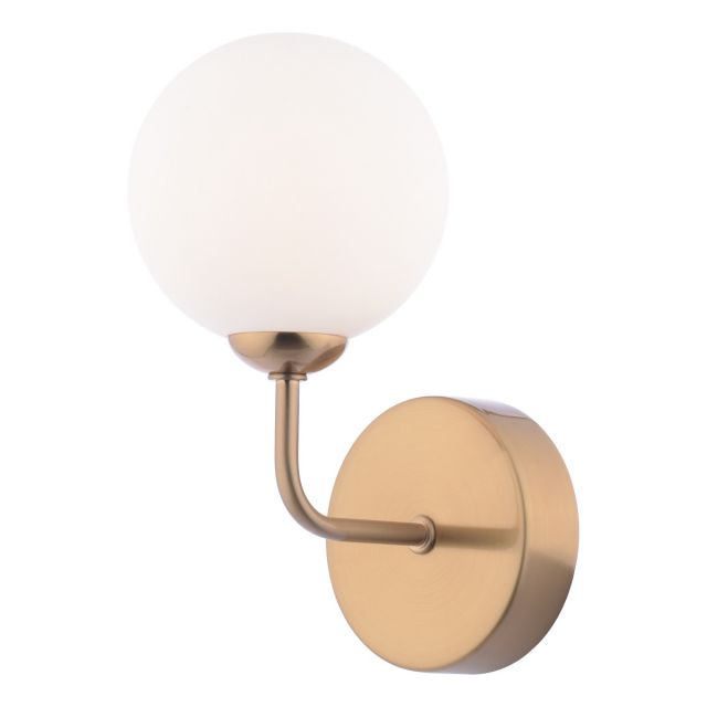 Dar Wisebuys Feya Wall Light In Antique Bronze And Opal Glass