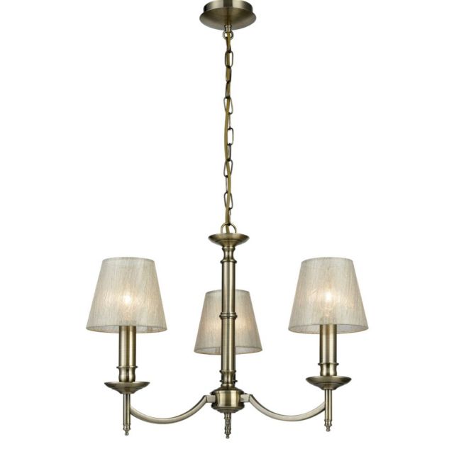 Pavlova 3 Light Ceiling Chandelier In Bronze Finish With Shades F2091/3/1171