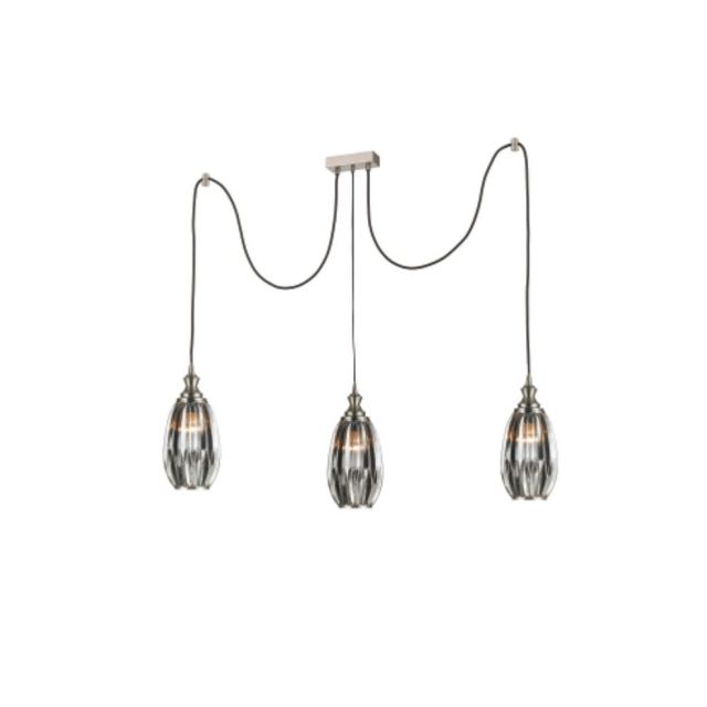 Marcella 3 Light Cluster Bar Ceiling Light In Smoked Glass Finish F2427-3/350