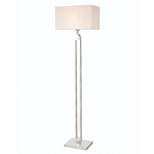 Flair Floor Lamp In Chrome Finish With Rectangular Off White Shade S256/9881