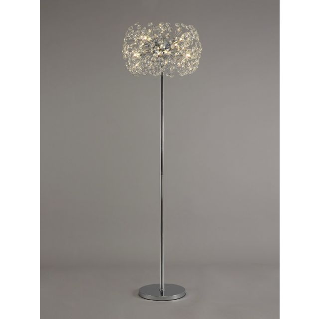 Fusion Floor Lamp 8 Light in a Polished Chrome Finish and Clear Crystal