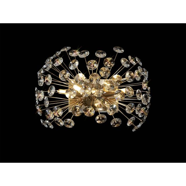 Fusion 4 Light Crystal Wall Light in French Gold Finish