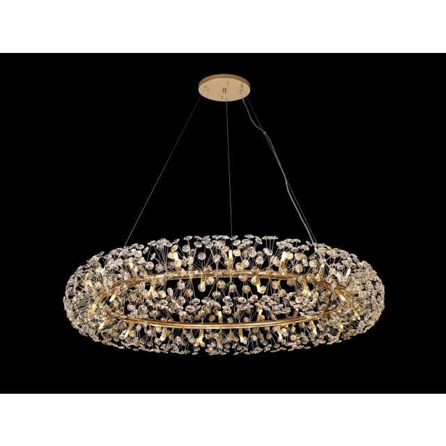 Fusion Pendant 36 Light in a French Gold Finish and Clear Crystal