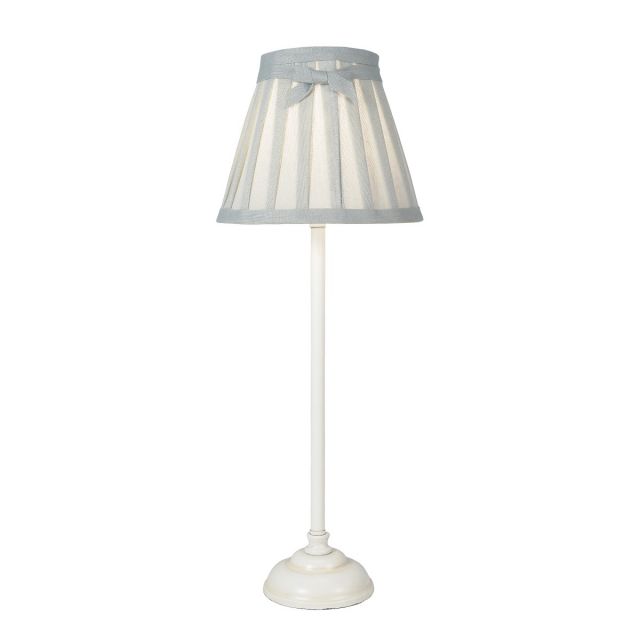 GRA422 Grace Table Lamp With Antique White Base And Grey Linen Shade