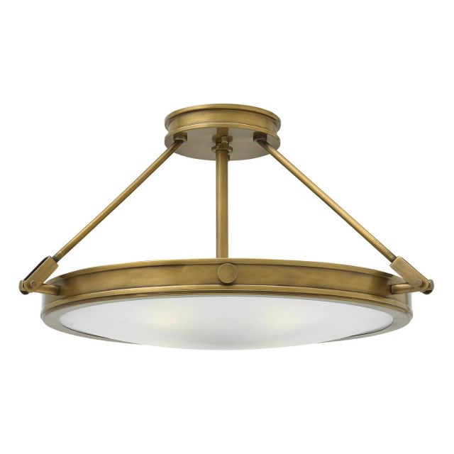HK-COLLIER-SF-M Collier Medium Semi-Flush Ceiling Light In Heritage Brass, Diameter 559mm