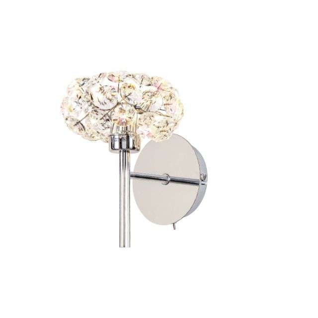 Prestige Fusion 1 Light Crystal Wall Light In Polished Chrome Finish